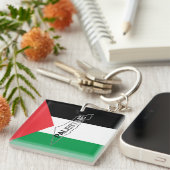 パレスチナ国旗に描かれたパレスチナの無料マップ キーホルダー (正面右)