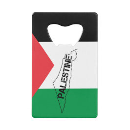 パレスチナ国旗に描かれたパレスチナの無料マップ クレジットカード栓抜き