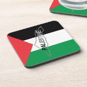 パレスチナ国旗に描かれたパレスチナの無料マップ コースター (左側)