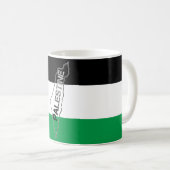 パレスチナ国旗に描かれたパレスチナの無料マップ コーヒーマグカップ (正面右)