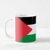 パレスチナ国旗に描かれたパレスチナの無料マップ コーヒーマグカップ (左)