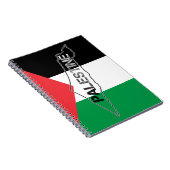 パレスチナ国旗に描かれたパレスチナの無料マップ ノートブック (右側)