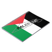 パレスチナ国旗に描かれたパレスチナの無料マップ ノートブック (左側)