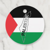 パレスチナ国旗に描かれたパレスチナの無料マップ フェイバータグ (裏面)