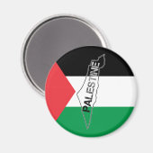 パレスチナ国旗に描かれたパレスチナの無料マップ マグネット (正面/裏面)