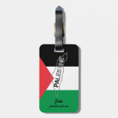 パレスチナ国旗に描かれたパレスチナの無料マップ ラゲッジタグ (裏面縦)