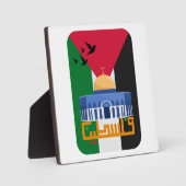 パレスチナ国旗のアラビア文字 フォトプラーク (正面)