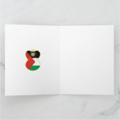 パレスチナ国旗のエンジェルクリスマスパーソナライズされた カード (内部)