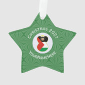 パレスチナ国旗のクリスマスエンジェルの年星 オーナメント (裏面)