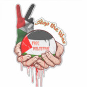 パレスチナ国旗のデカール、ガズ シール (正面)