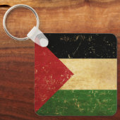 パレスチナ国旗のヴィンテージキーチェーン キーホルダー (正面)