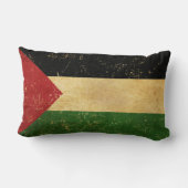 パレスチナ国旗のヴィンテージ グランジ ランバークッション (裏面)