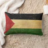 パレスチナ国旗のヴィンテージ グランジ ランバークッション (ブランケット)