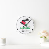 パレスチナ国旗の時計(アラビア語) ラウンド壁時計 (ホーム)