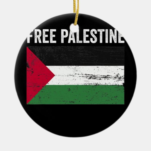 パレスチナ国旗の自由パレスチナ国旗のアラビアヴィンテージ セラミックオーナメント (正面)