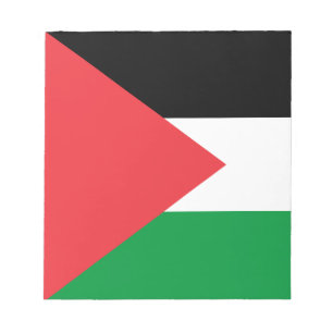 パレスチナ国旗を掲げたメモ帳 ノートパッド