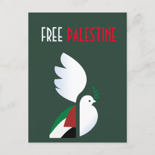 パレスチナ国旗を掲げた和平 ポストカード