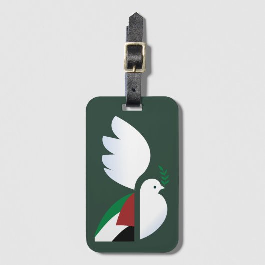 パレスチナ国旗を掲げた和平 ラゲッジタグ (正面縦)