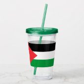 パレスチナ国旗を掲げた愛国的なアクリル製タンブラー アクリルタンブラー (裏面)