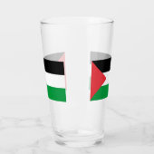 パレスチナ国旗を掲げた愛国的なガラス杯 タンブラーグラス (左)