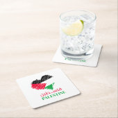 パレスチナ国旗ハートパレシカスタマイズナ スクエアペーパーコースター (インサイチュ)