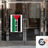 パレスチナ国旗救、ガジアジ、無料ガザ ウィンドウサイン (オフィスドア)