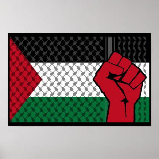 パレスチナ国旗救、ガジアジ、無料ガザ ポスター (正面)