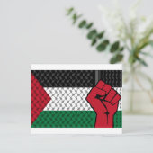 パレスチナ国旗救、ガジアジ、無料ガザ ポストカード (スタンド正面)