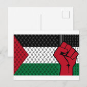 パレスチナ国旗救、ガジアジ、無料ガザ ポストカード (正面/裏面)