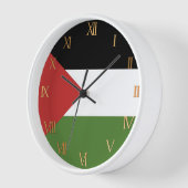 パレスチナ国旗 壁時計 (傾斜)