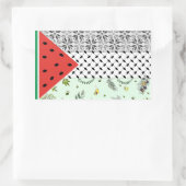 パレスチナ国旗 長方形シール (バッグ)