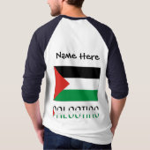 パレスチナ国旗 黒 個人名入れ Tシャツ (裏面)