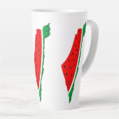 パレスチナ地図スイカの自由の象徴 カフェラテマグ (右アングル)