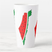 パレスチナ地図スイカの自由の象徴 カフェラテマグ (正面)