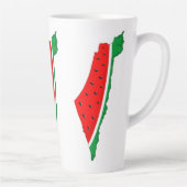 パレスチナ地図スイカの自由の象徴 カフェラテマグ (右)