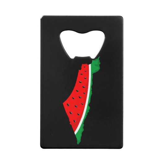 パレスチナ地図スイカの自由の象徴 クレジットカード栓抜き (正面)
