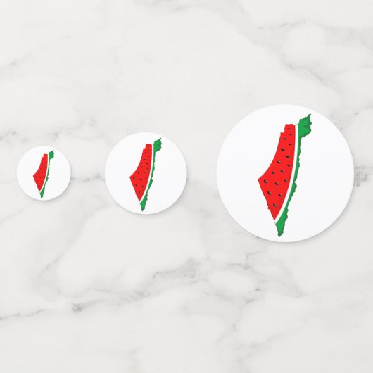 パレスチナ地図スイカの自由の象徴 コンフェッティ (裏面)