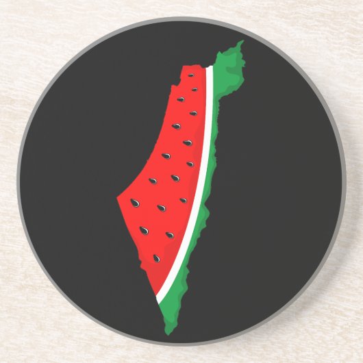 パレスチナ地図スイカの自由の象徴 コースター (正面)