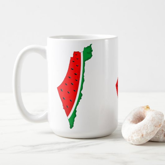 パレスチナ地図スイカの自由の象徴 コーヒーマグカップ (ドーナツ)