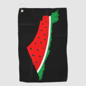 パレスチナ地図スイカの自由の象徴 ゴルフタオル (正面)