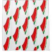 パレスチナ地図スイカの自由の象徴 シャワーカーテン (正面)