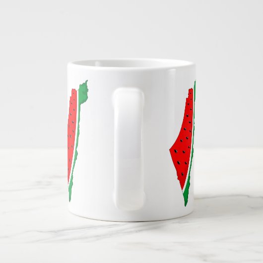 パレスチナ地図スイカの自由の象徴 ジャンボコーヒーマグカップ (裏面)