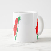 パレスチナ地図スイカの自由の象徴 ジャンボコーヒーマグカップ (正面右)