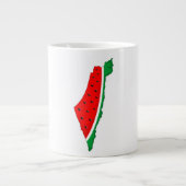 パレスチナ地図スイカの自由の象徴 ジャンボコーヒーマグカップ (正面)