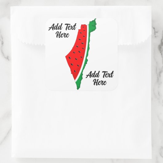 パレスチナ地図スイカの自由の象徴 スクエアシール (バッグ)