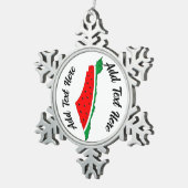 パレスチナ地図スイカの自由の象徴 スノーフレークピューターオーナメント (右)