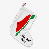 パレスチナ地図スイカの自由の象徴 スモールクリスマスストッキング (正面 (吊り時))