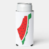 パレスチナ地図スイカの自由の象徴 スリム缶クーラー (Seltzer正面)