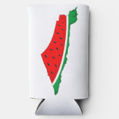 パレスチナ地図スイカの自由の象徴 スリム缶クーラー (正面)