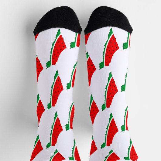 パレスチナ地図スイカの自由の象徴 ソックス (上部)